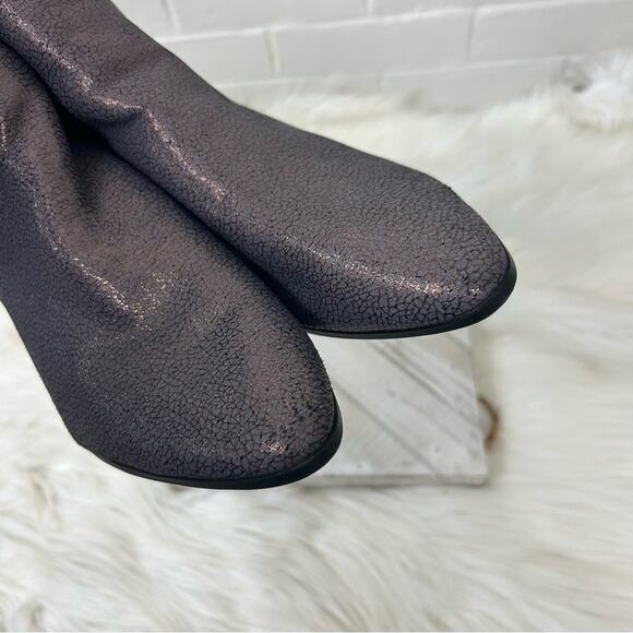 Qupid Faux Leather Grey Purple Shimmer Ankle Boots Size 10 - Picture 5 of 10